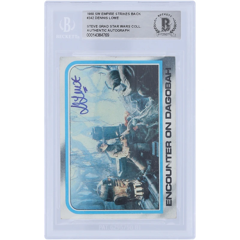 Dennis Lowe Star Wars Autographed 1980 Topps The Empire Strikes Back #242 BAS Authenticated Card