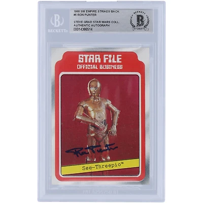 Ron Punter Star Wars Autographed 1980 Topps The Empire Strikes Back #6 BAS Authenticated Card