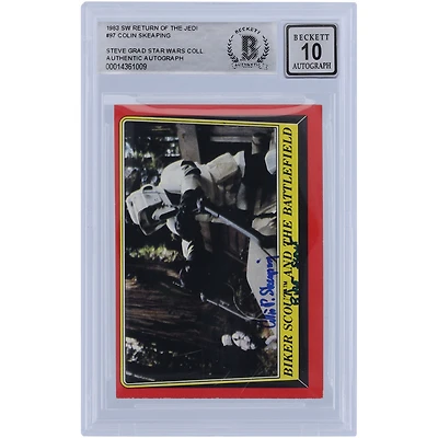 Colin Skeaping Star Wars Autographed 1983 Topps #97 BAS Authenticated 10 Card with "Biker Scout" Inscription