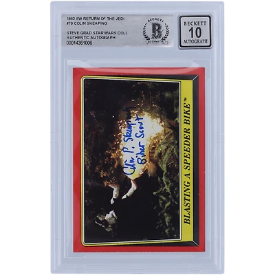 Colin Skeaping Star Wars Autographed 1983 Topps #70 BAS Authenticated 10 Card with "Biker Scout" Inscription