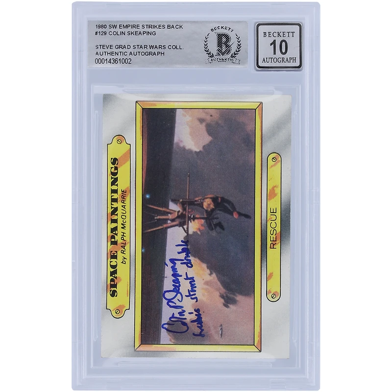 Colin Skeaping Star Wars Autographed 1980 Topps The Empire Strikes Back #129 BAS Authenticated 10 Card with "Luke's Stunt Double" Inscription