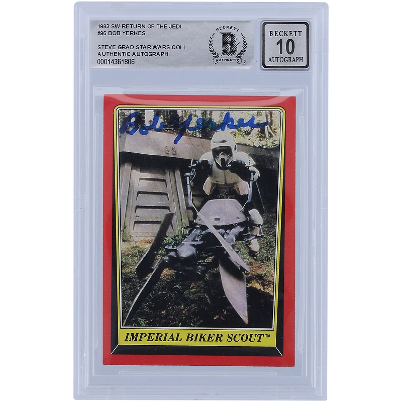 Bob Yerkes Star Wars Autographed 1983 Topps Return of the Jedi #96 BAS Authenticated 10 Card