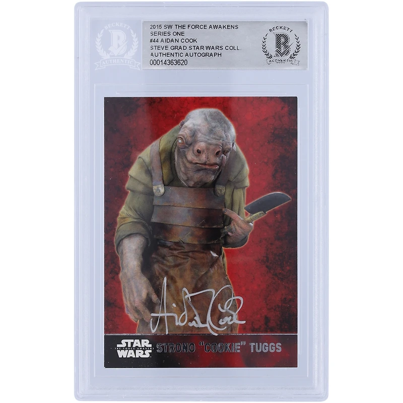 Aidan Cook Star Wars Autographed 2015 Topps The Force Awakens #44 BGS Authenticated Card