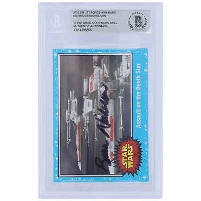 Bruce Nicholson Star Wars Autographed 2015 Topps Journey To The Force Awakens #39 BGS Authenticated Card