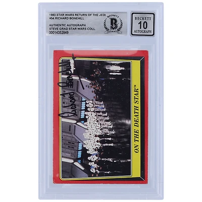 Richard Bonehill Star Wars Autographed 1983 Topps Return of the Jedi #54 BGS Authenticated 10 Card