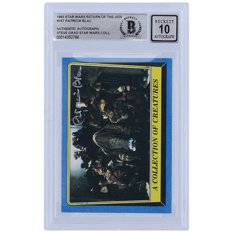 Patricia Blau Star Wars Autographed 1983 Topps Return of the Jedi #167 BGS Authenticated 10 Card