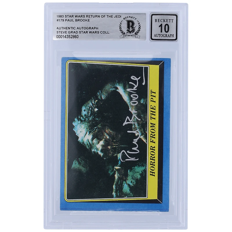 Paul Brooke Star Wars Autographed 1983 Topps Return of the Jedi #179 BGS Authenticated 10 Card