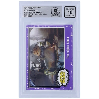 Bob Bromley Star Wars Autographed 2015 Topps Journey To The Force Awakens Purple #63 BGS Authenticated 10 Card