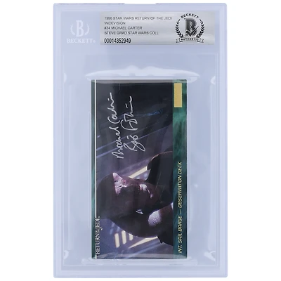 Michael Carter Star Wars Autographed 1996 Topps Return of the Jedi Widevision #34 BGS Authenticated 10 Card with "Bib Fortuna" Inscription