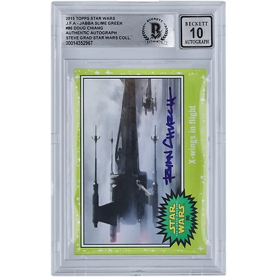 Doug Chiang Star Wars Autographed 2015 Topps Journey To The Force Awakens Slime Green #86 BGS Authenticated 10 Card
