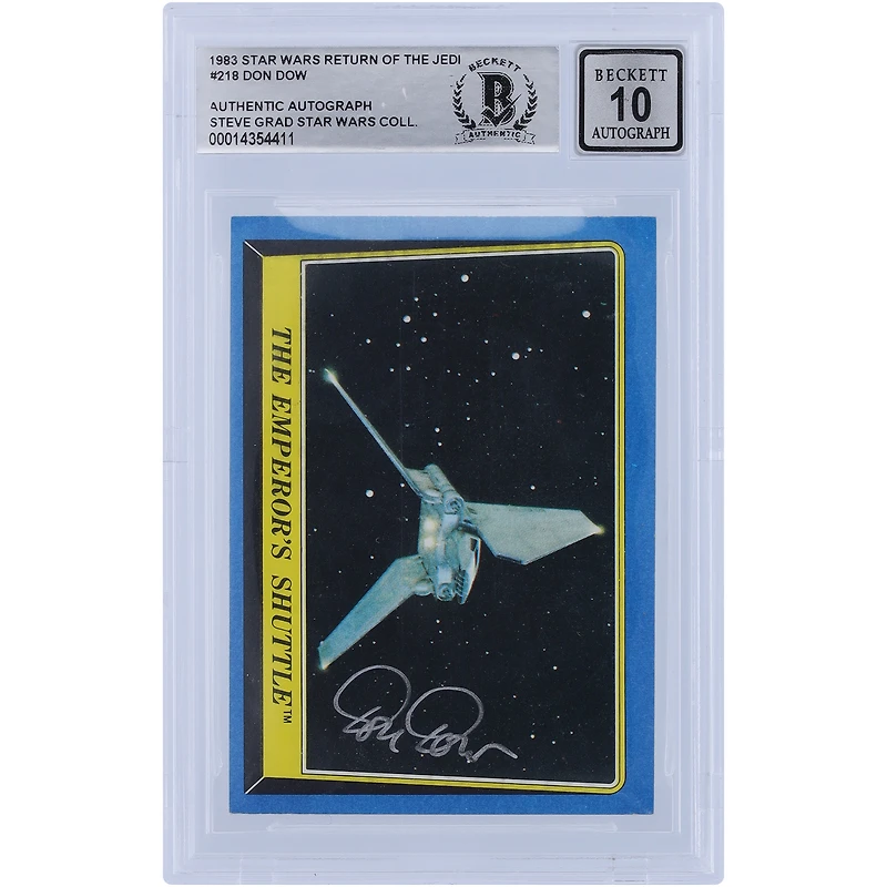Don Dow Star Wars Autographed 1983 Topps Return of the Jedi #218 BGS Authenticated 10 Card