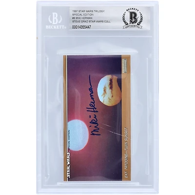 Miki Herman Star Wars Autographed 1997 Topps Trilogy Special Edition Widevision #6 BGS Authenticated 10 Card