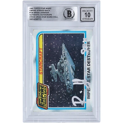 Brian Johnson Star Wars Autographed 1980 Topps The Empire Strikes Back #136 BGS Authenticated 10 Card with "SFX" Inscription