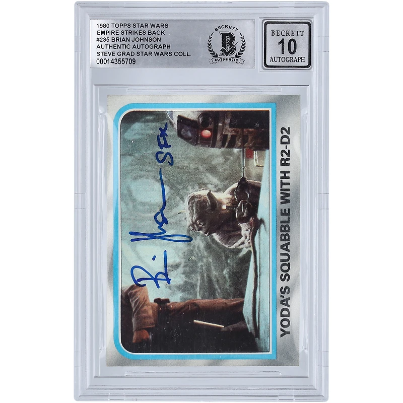Brian Johnson Star Wars Autographed 1980 Topps The Empire Strikes Back #235 BGS Authenticated 10 Card with "SFX" Inscription