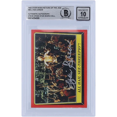 Lydia Green Star Wars Autographed 1983 Topps Return of the Jedi #80 BGS Authenticated 10 Card