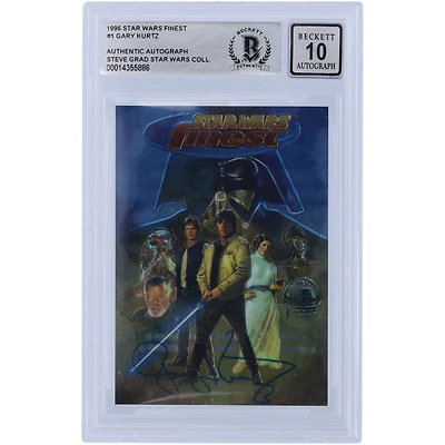 Gary Kurtz Star Wars Autographed 1996 Topps Finest #1 BGS Authenticated 10 Card