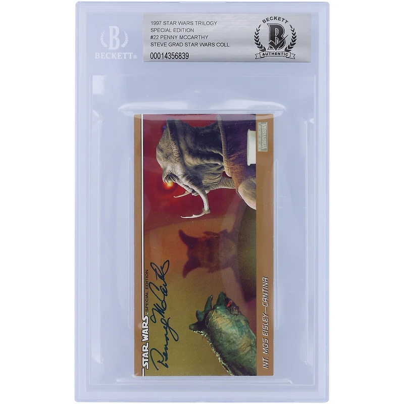 Penny McCarthy Autographed 1997 Topps Star Wars Trilogy SE Widevision #22 BGS Authenticated 10 Card