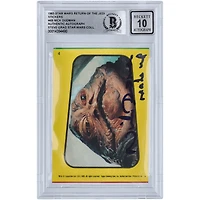 Nick Dudman Star Wars Autographed 1983 Topps Return of the Jedi Sticker #4B BGS Authenticated 10 Card with "Make Up" Inscription