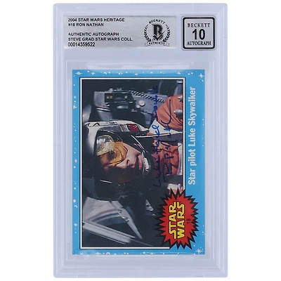 Ron Nathan Star Wars Autographed 2004 Topps Heritage #18 BGS Authenticated 10 Card with "Luke Hand Double" Inscription