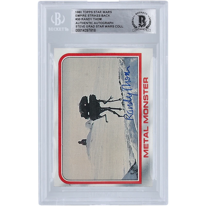 Randy Thom Star Wars Autographed 1980 Topps The Empire Strikes Back #30 BGS Authenticated Card