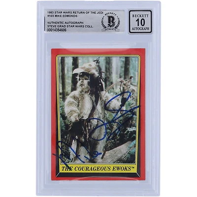 Mike Edmonds Star Wars Autographed 1983 Topps Return of the Jedi #103 BGS Authenticated 10 Card