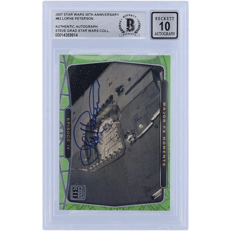 Lorne Peterson Star Wars Autographed 2007 Topps 30th Anniversary #82 BGS Authenticated 10 Card