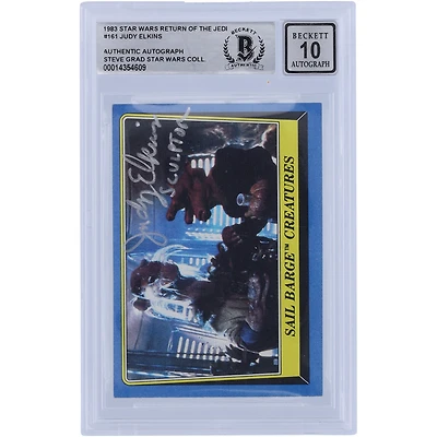 Judy Elkins Star Wars Autographed 1983 Topps Return of the Jedi #161 BGS Authenticated 10 Card with "Sculptor" Inscription