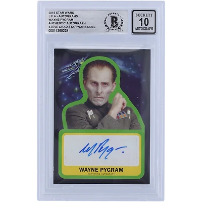 Wayne Pygram Star Wars Autographed 2015 Topps Journey To The Force Awakens #WP BGS Authenticated 10 Card