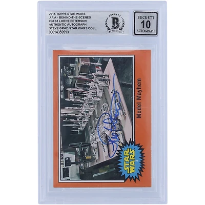 Lorne Peterson Star Wars Autographed 2015 Topps Journey To The Force Awakens Behind the Scenes #BTS3 BGS Authenticated 10 Card