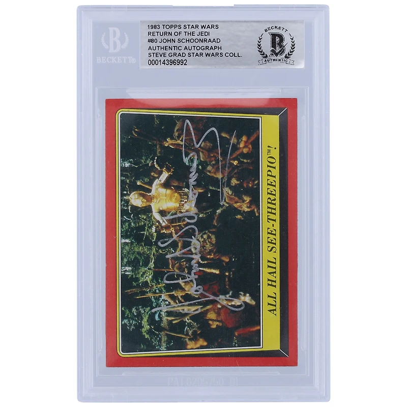 John Schoonraad Star Wars Autographed 1983 Topps Return of the Jedi #80 BGS Authenticated Card