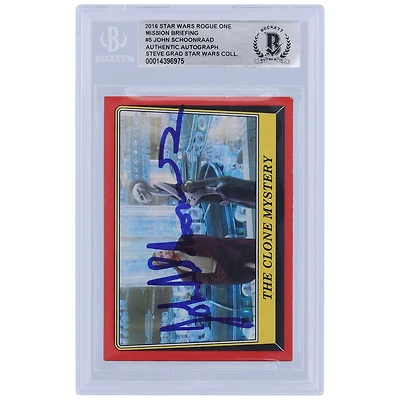 John Schoonraad Star Wars Autographed 2016 Topps Rogue One Mission Briefing #5 BGS Authenticated Card