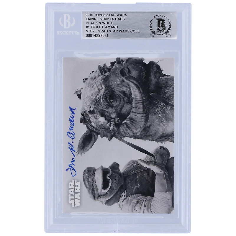 Tom St. Amand Star Wars Autographed 2019 Topps The Empire Strikes Back Black & White #1 BGS Authenticated Card