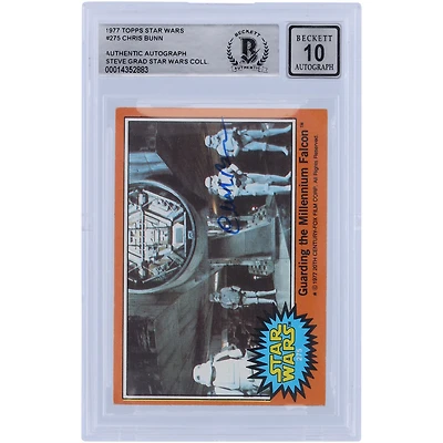 Chris Bunn Star Wars Autographed 1977 Topps Star Wars #275 BGS Authenticated 10 Card