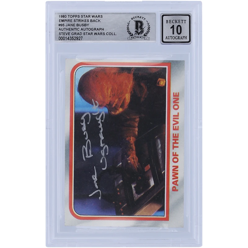 Jane Busby Star Wars Autographed 1980 Topps The Empire Strikes Back #95 BGS Authenticated 10 Card with "Ugnaught" Inscription