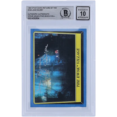 Jane Busby Star Wars Autographed 1983 Topps Return of the Jedi #166 BGS Authenticated 10 Card with "Chief Chirpa" Inscription - Silver Ink