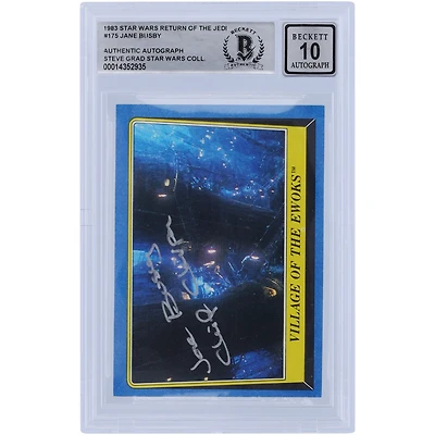 Jane Busby Star Wars Autographed 1983 Topps Return of the Jedi #175 BGS Authenticated 10 Card with "Chief Chirpa" Inscription - Silver Ink