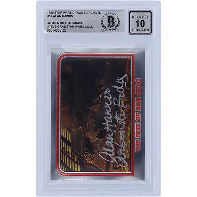 Alan Harris Star Wars Autographed 1999 Topps Chrome Archives #52 BGS Authenticated 10 Card with "Carbonite Body" Inscription