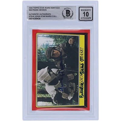 Frank Henson Star Wars Autographed 2004 Topps Heritage #58 BGS Authenticated 10 Card with "Biker Scout" Inscription