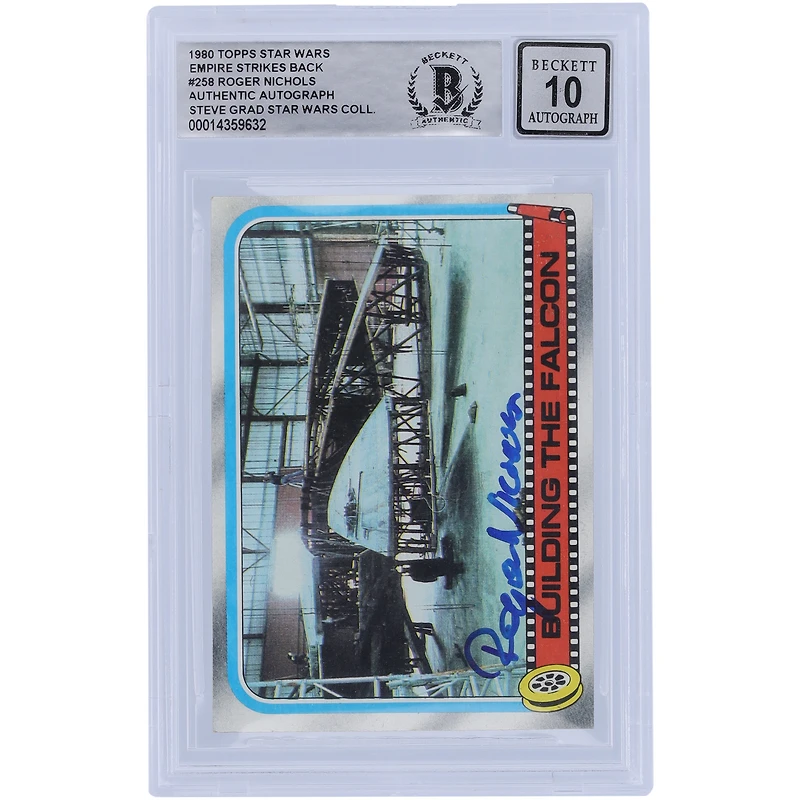 Roger Nichols Star Wars Autographed 1980 Topps The Empire Strikes Back #258 BGS Authenticated 10 Card