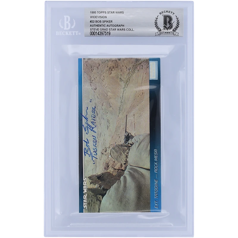 Bob Spiker Star Wars Autographed 1995 Topps Star Wars Widevision #22 BGS Authenticated Card with "Tusken Raider" Inscription