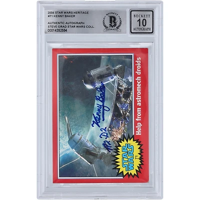 Kenny Baker Autographed 2004 Topps Star Wars Heritage #71 BGS Authenticated 10 Card with "R2-D2" Inscription