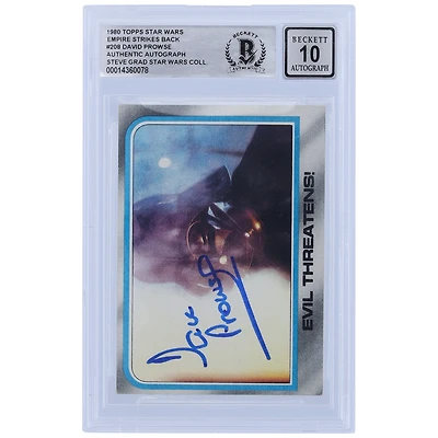 David Prowse Star Wars Autographed 1980 Topps The Empire Strikes Back Darth Vader #208 BGS Authenticated 10 Card