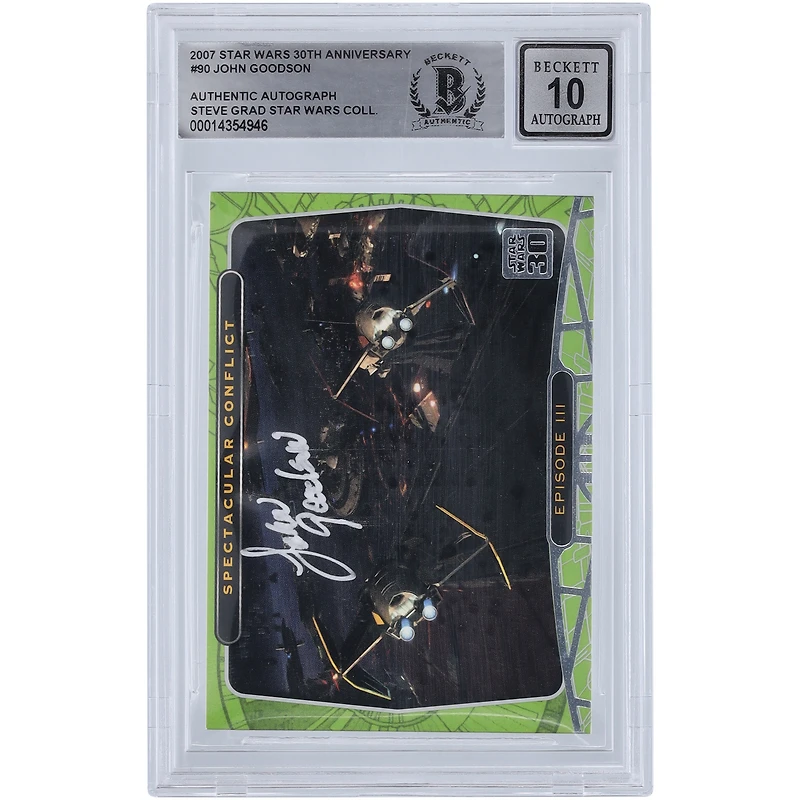 John Goodson Star Wars Autographed 2007 Topps 30th Anniversary #90 BGS Authenticated 10 Card