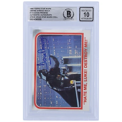 David Prowse Star Wars Autographed 1980 Topps The Empire Strikes Back Darth Vader #115 BGS Authenticated 10 Card