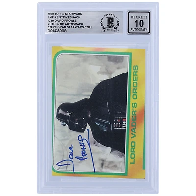 David Prowse Star Wars Autographed 1980 Topps The Empire Strikes Back Darth Vader #319 BGS Authenticated 10 Card