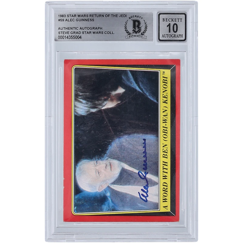 Alec Guinness Star Wars Autographed 1983 Topps Return of the Jedi #59 BGS Authenticated 10 Card
