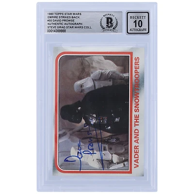 David Prowse Star Wars Autographed 1980 Topps The Empire Strikes Back Darth Vader #50 BGS Authenticated 10 Card