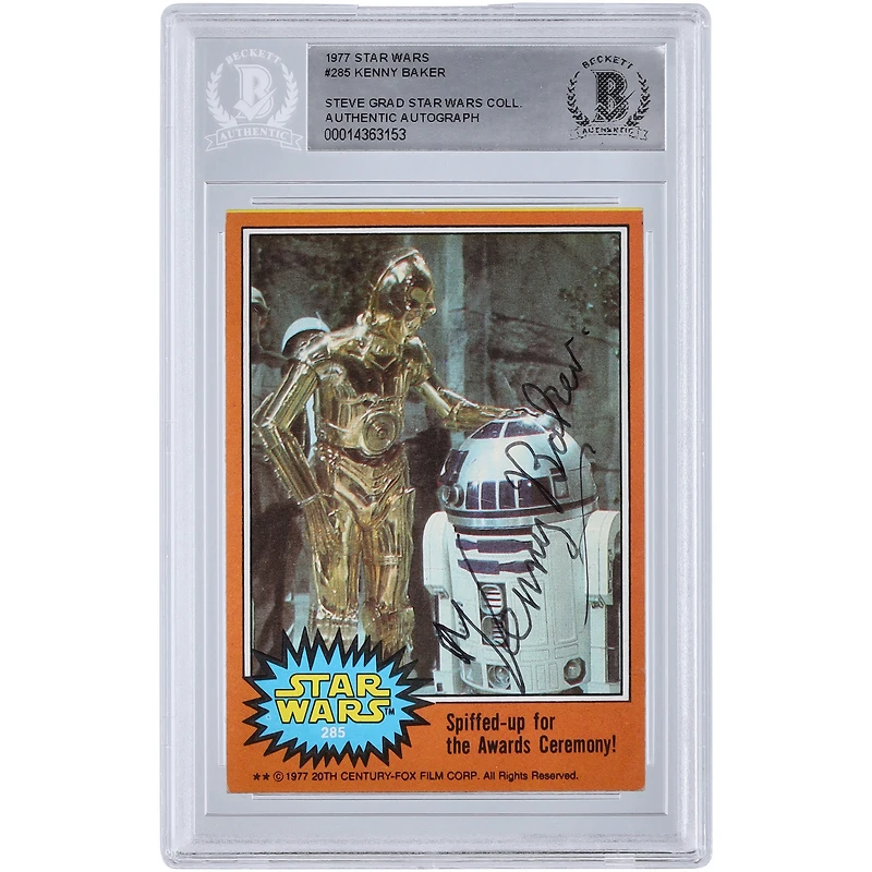 Kenny Baker Autographed 1977 Topps Star Wars #285 BGS Authenticated Card
