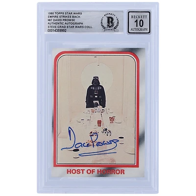 David Prowse Star Wars Autographed 1980 Topps The Empire Strikes Back Darth Vader #87 BGS Authenticated 10 Card
