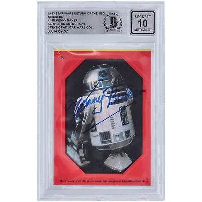 Kenny Baker Star Wars Autographed 1983 Topps Return of the Jedi Sticker #18B BGS Authenticated 10 Card